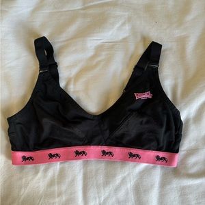 Lonsdale black and pink sports bra